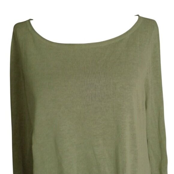Eileen Fisher Size S Womens Sweater Knit Top Light Green Long Sleeve 100% Linen - Picture 2 of 7